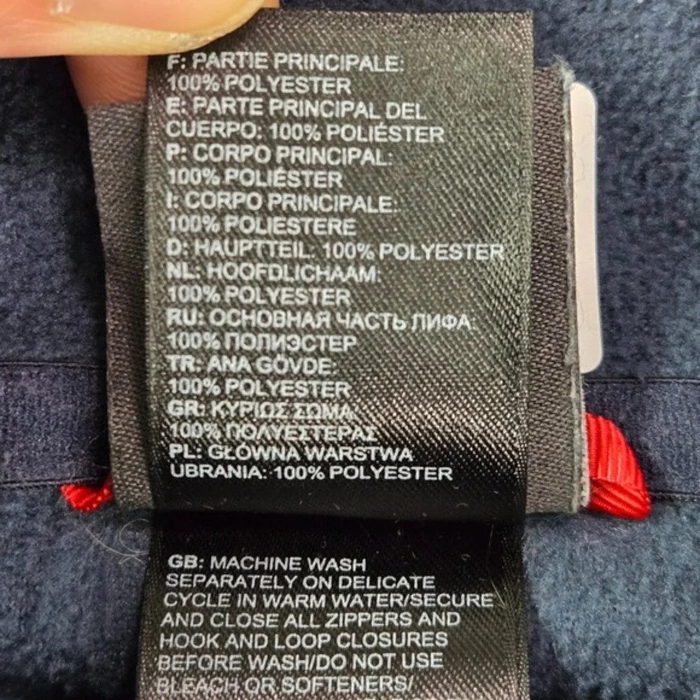 The North Face Men Sweater Medium Blue Fleece Logo 1/4 Zip‎ Mock Neck